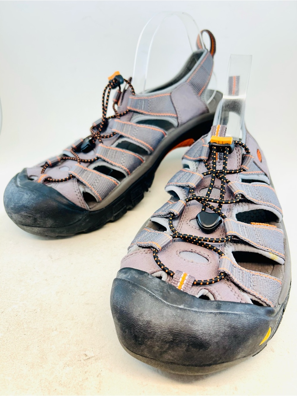 KEEN Men's Sand Taupe Orange Adjustable Newport H2 Waterproof Sandals sz 11.5 45